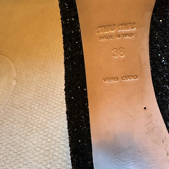 Miu Miu Calzature Donna - Nero Glitter Platform Heels - Picture 6 of 8